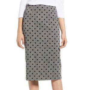 Nordstrom Halogen Dot Pencil Skirt, Grey w/ black dot, Plus, Size 18